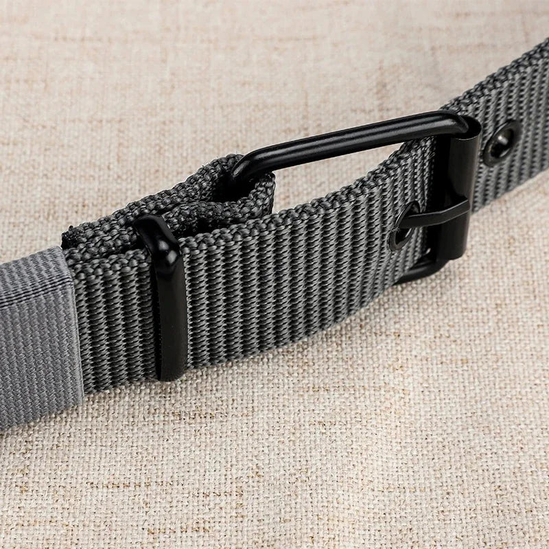 Men's Belt Porous Canvas Pin Buckle Leather Belt Outdoor Sports Belt Women's Trendy Eyelet Belt with Jeans Belt for Men Women