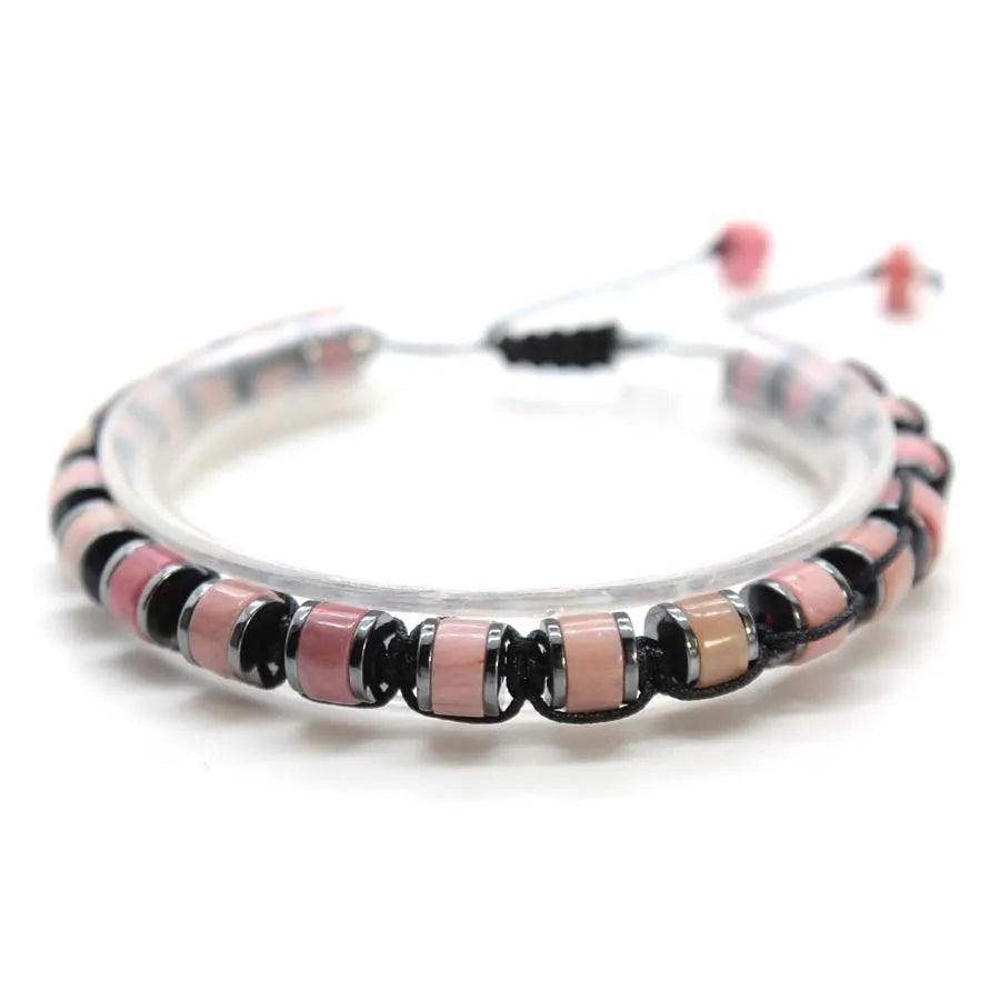 Handmade Braided Crystal Stone Bracelets For Couple Natural Amethyst Tourmaline Rope Macrame Adjustable Women Bracelet Jewelry
