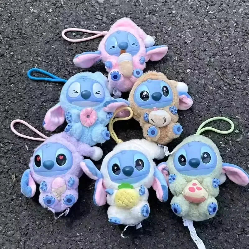IN STOCK Stitch Eat Some Thing Before Sleep Series Blind Box Soft Stuffed Plush Kawaii Toy Pendant Doll Christmas Gift for Girls