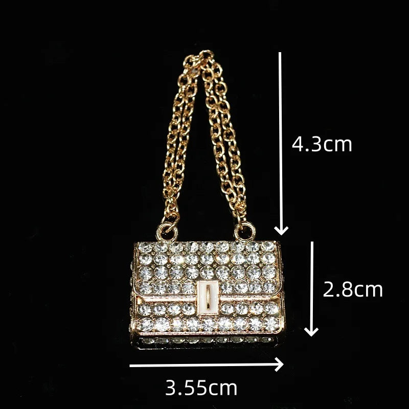 4Pcs Y2K Bling Diamond Metal Purse Presum Bottle Brand Bag Lips BB Key Junk Phone Case Ipadcase Decoration Charms Diy Crafts