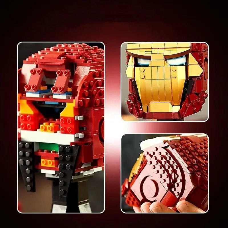 Venom Building Blocks Spiderman Ironman Darth Vader Head Assembly Marvel Super Heroes 3D Model Mini Brick Toy For Christmas Gift