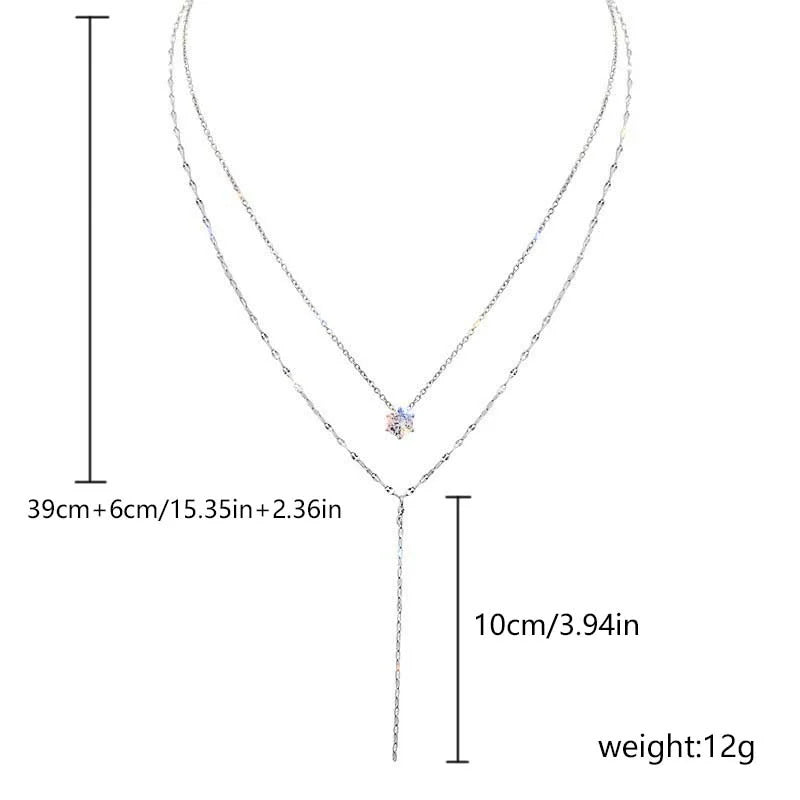 Fashion Imitation Pearl Rhinestone Necklace Stainless Steel Extra Long Drawstring Snake Tassel Metal Chain Women's Jewelry Gifts