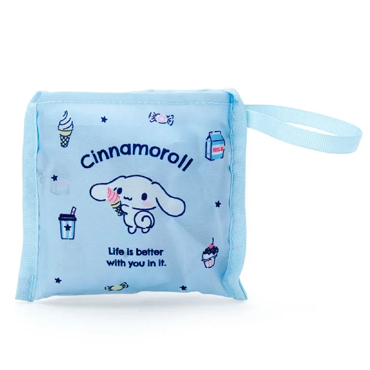 Foldable Hello Kitty Kuromi Melody Cinnamon Cartoon Storage Bag Organizer Folding Large Capacity Shopping Bag Christmas gift