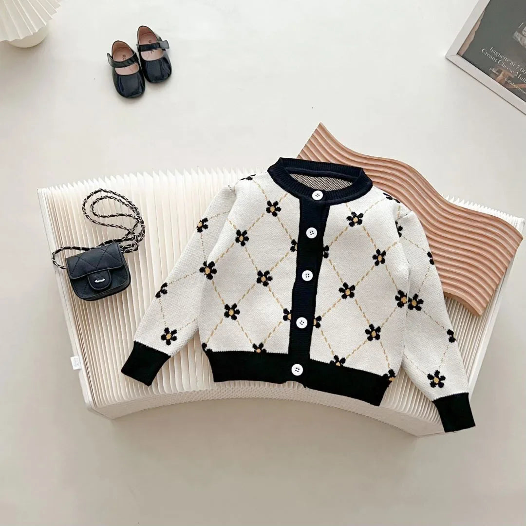 2024 Girls Sweater Set Little Girl Fashion Toddler Korean Style Top+Skirt Two-piece Sets Kids Party Cute Cotton Autumn Clothing