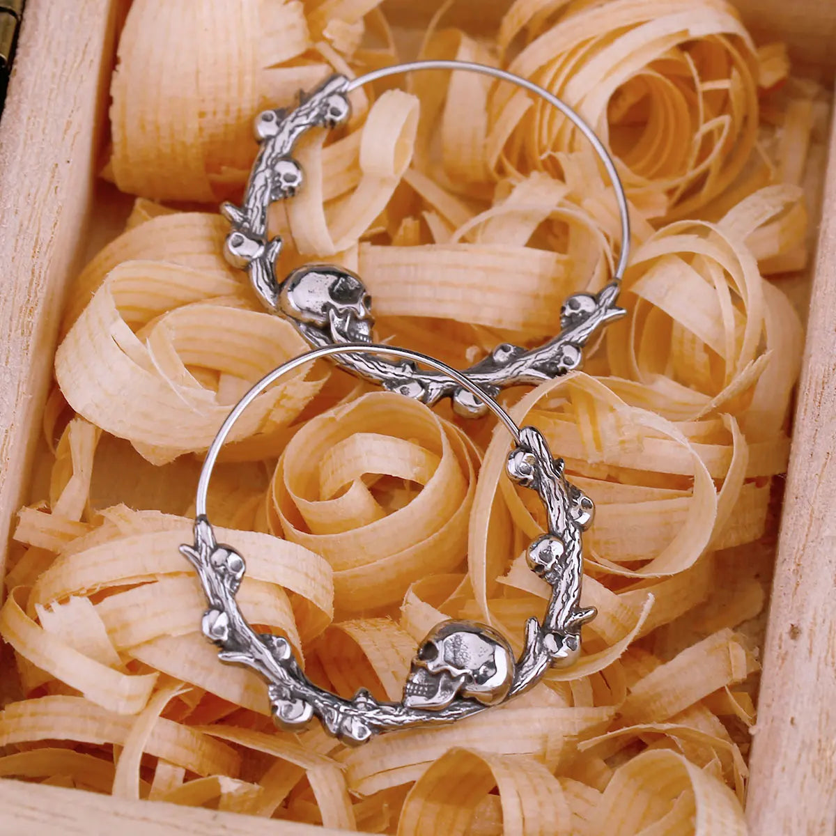 New Design Viking Skull Hoop Earrings Creative Fashion Stainless Steel Men and Women with The Same Earrings Jewelry Accessories