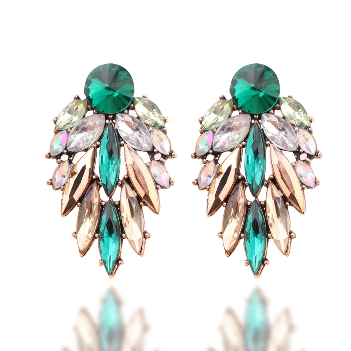 Elegant Tree Shape Acrylic Opal Stone Stud Earrings Statement Women Piercing Earrings 2019 New Trendy Jewelry Gift
