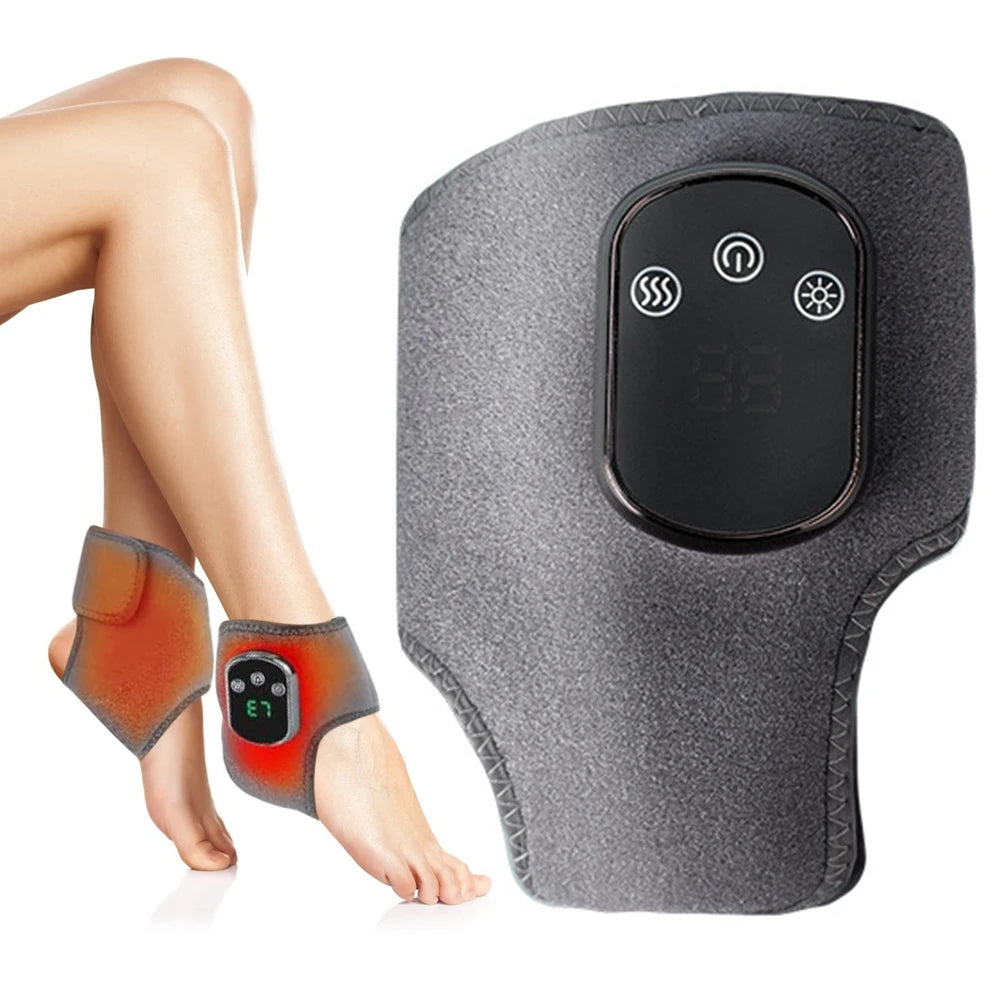 Cordless Heated Ankle Wrap Foot Massager with 3 Vibration Mode 5 Heat Level Foot Revive Massager for Achilles Tendinitis