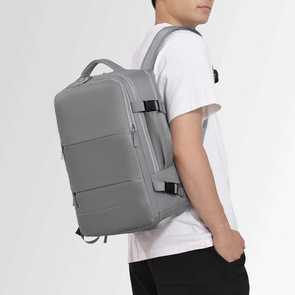 Large Capacity Men's And Women's Travel Shoulder Bag, Unisex Style Business Backpack, Independent Shoe Compartment, Travel