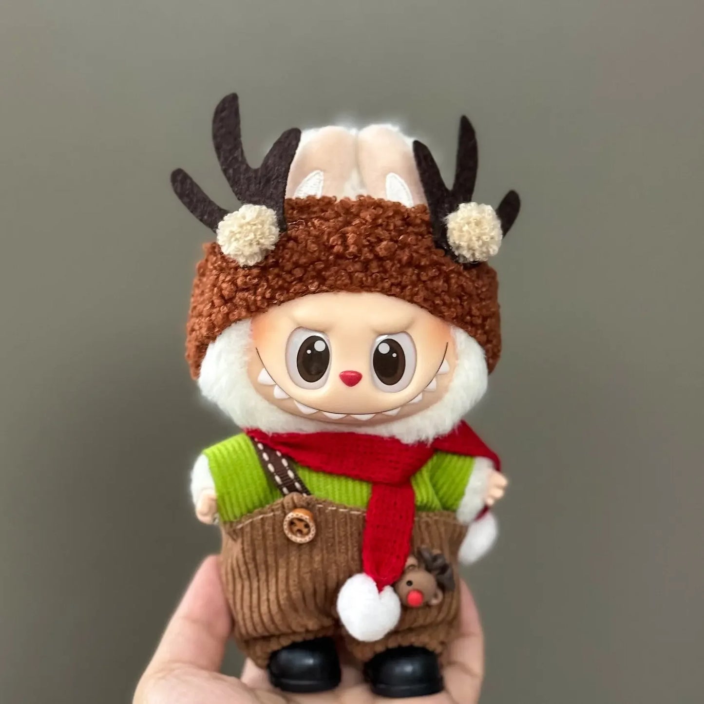 For Labubu Clothing: Festive Red Christmas Attire for V1/V2/V3 Dolls - Labubu Ropa Deer Costume Christmas Gift