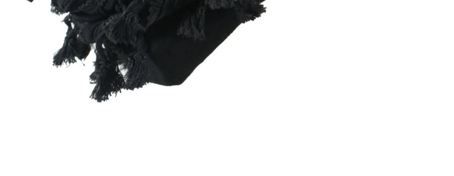 Men Hat Punk Burr Trim Twisted Tail Fringe Cotton Bandana Hat Hop Turban Hats Head Wrap Beanie Cap Solid Color Docker Hat 2024