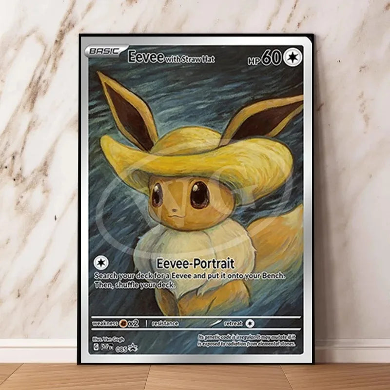 Van Gogh Museum Pocket Monster Anime Character Pikachu Canvas Painting Poster Living Room Bedroom Decoration Christmas Gift