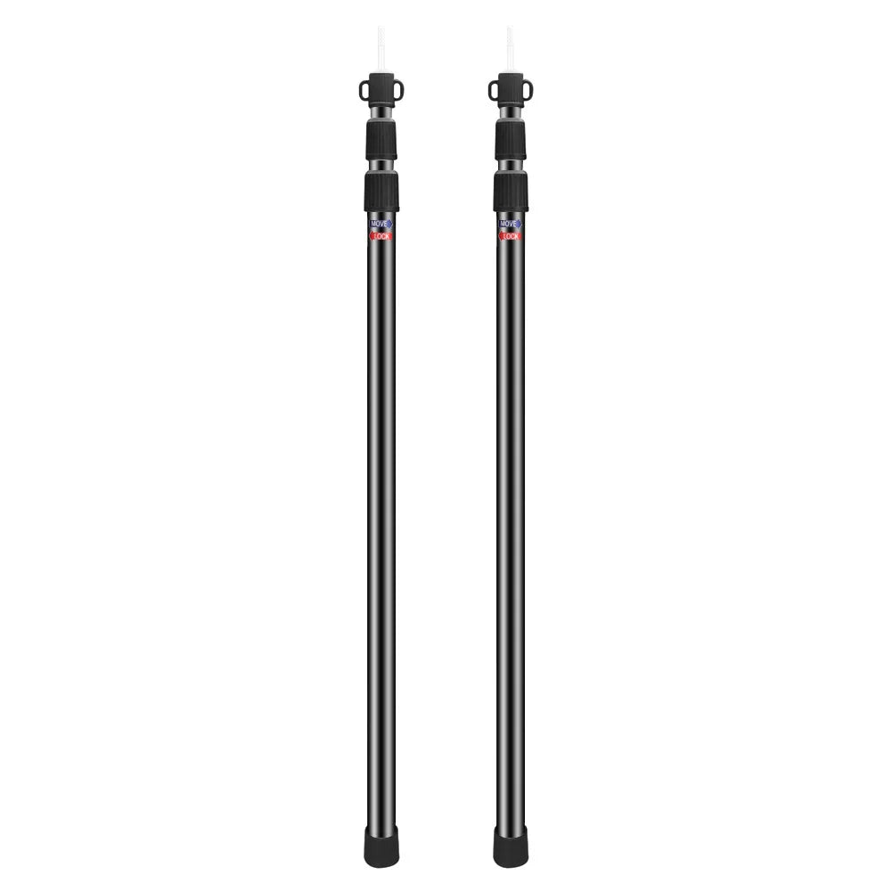 Set of 2 Tarp Poles Telescoping Camping Replacement 3-Section Aluminum Tent Rods for Rain Fly Camping Shelter Awning Canopy