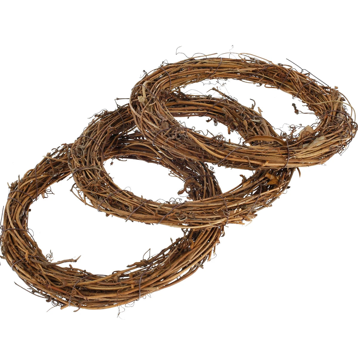 3/5Pcs Round Natural Rattan Wreath Stem Branch Ring Garland Wedding Birthday Party Decor Supplies Christmas Gift 15//20/25/35cm