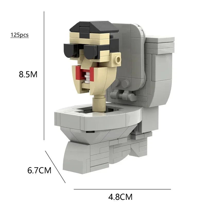 New Skibidi Toilet Titan Guitor Speaker Man Building Blocks Set With Battle-axe Creative DIY Bricks Toys For Boys Christmas Gift