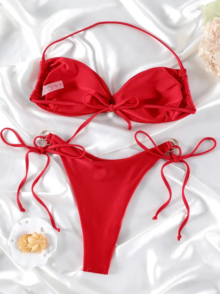 Floral Print Bikinis Low Waist Swimsuit Sexy Swimwear Women 2024 Triangle Bathing Suits Triangle Biquini Micro Thong Beachwear