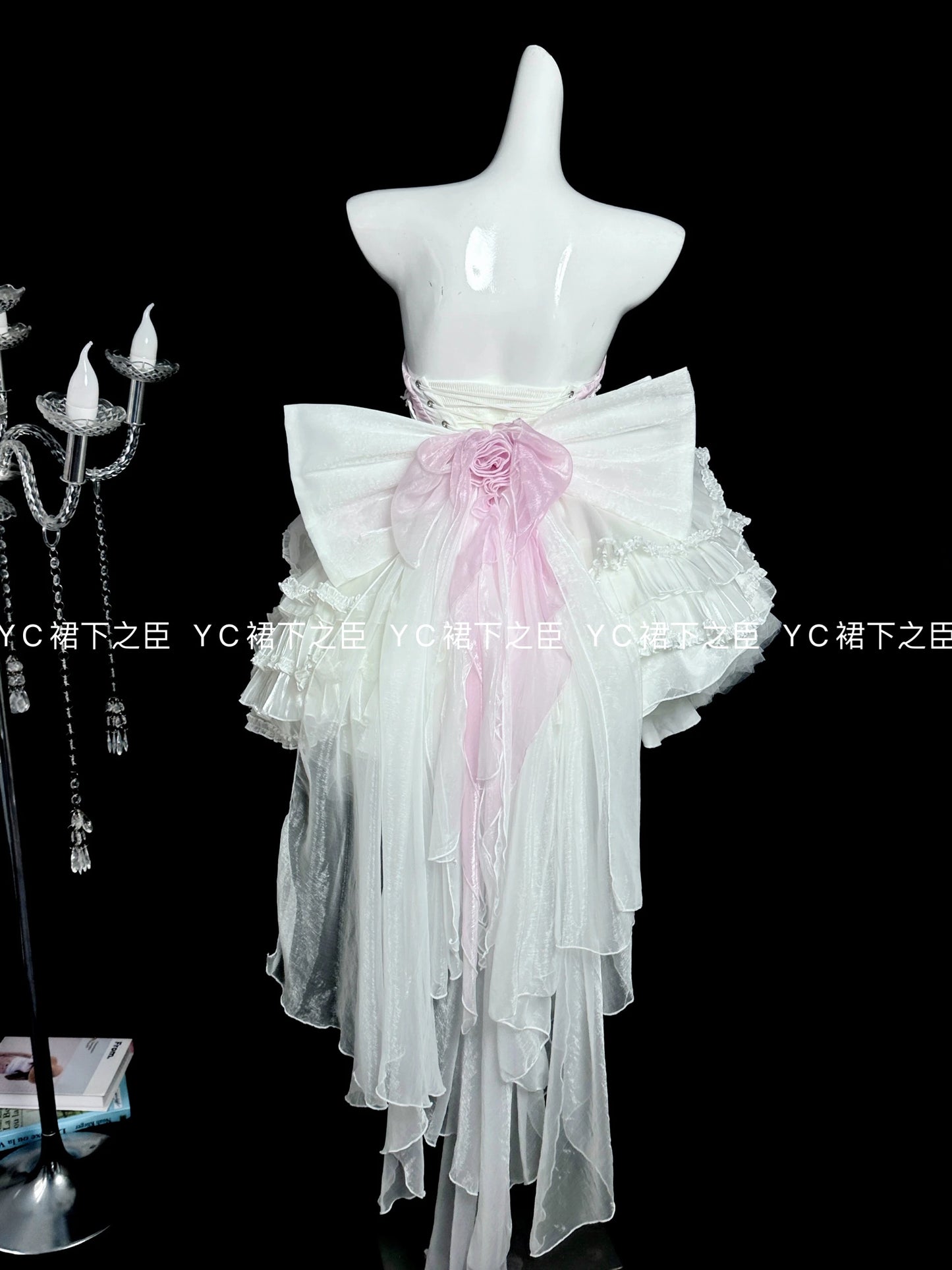 Tube Top Dress Sweet Japanese Lolita Heavy Industry Birthday Dresses Waist Thin Bow Trailing Fluffy Princess Vestidos For Women
