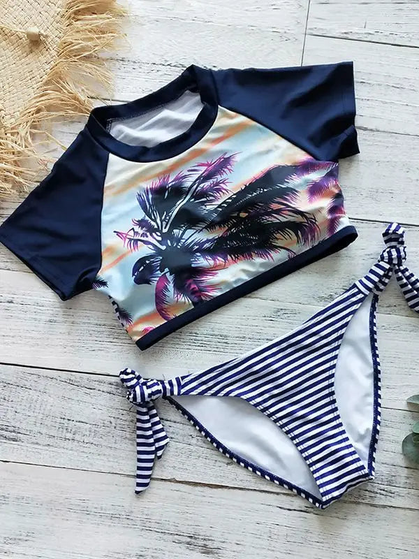 2023 Sexy Long Sleeve Bikinis Women Swimsuit Green Leaves Print Bathing Suits Beachwear Brazilian Bikini Set Biquini Female