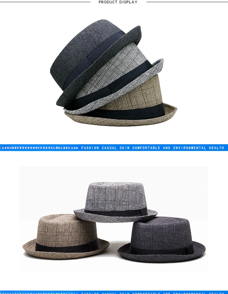 Cotton Sun Protection Top Hat for Men Simple and Retro Jazz Hat Outdoor Hip-hop Street Dance Hat