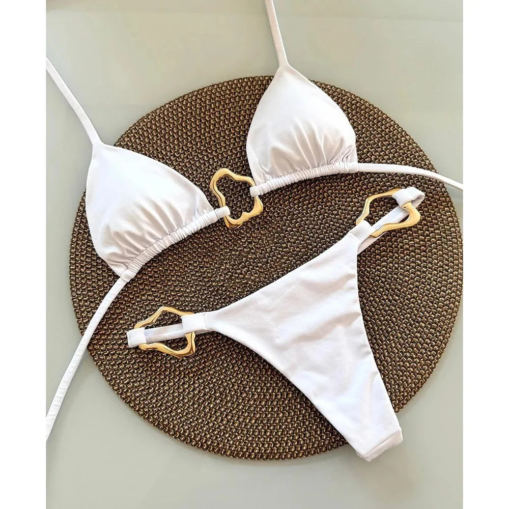 Sexy White Bikinis Women's Swimwear Female Swimsuit For Swimming Wear Bathing Suits Brazilian Bikini Set Beachwear Pool Bather