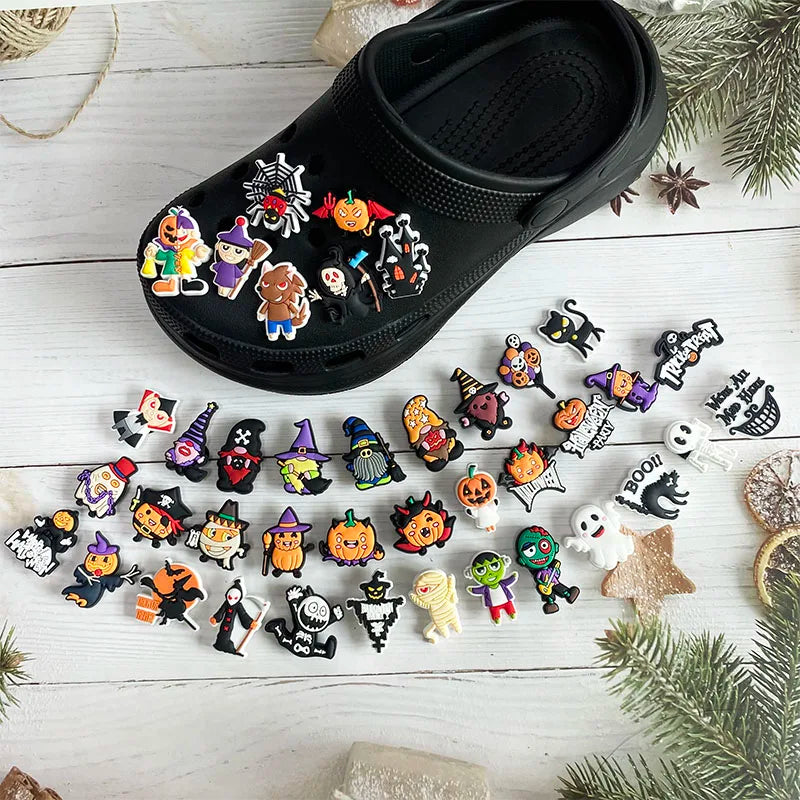 18PCS the spooky, playful,  elements you need to turn your shoes or bracelets into a Halloween - themed masterpiece.