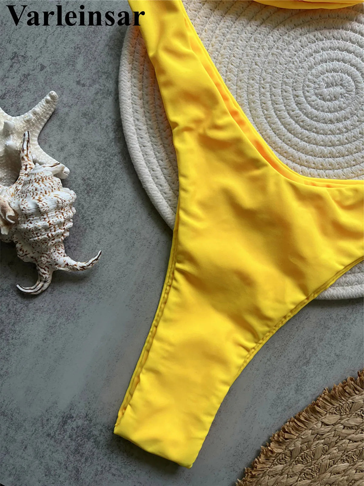 New Metal Ring Brazilian High Leg Cut Bikini Female Swimsuit Women Swimwear Two-pieces Bikini set Bather Bathing Suit Swim V6589