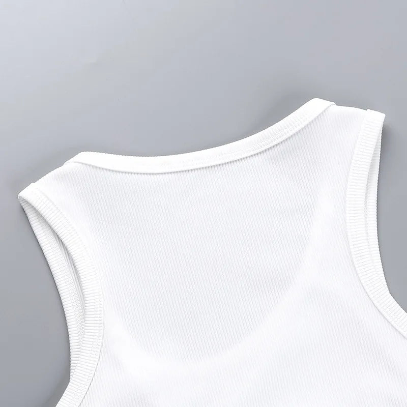 Sequined Tank Top Women Edgy Clothes Y2k Accessories Sleeveless Ropa De Mujer Solid Color Camison Verano Slim Fit Streetwear