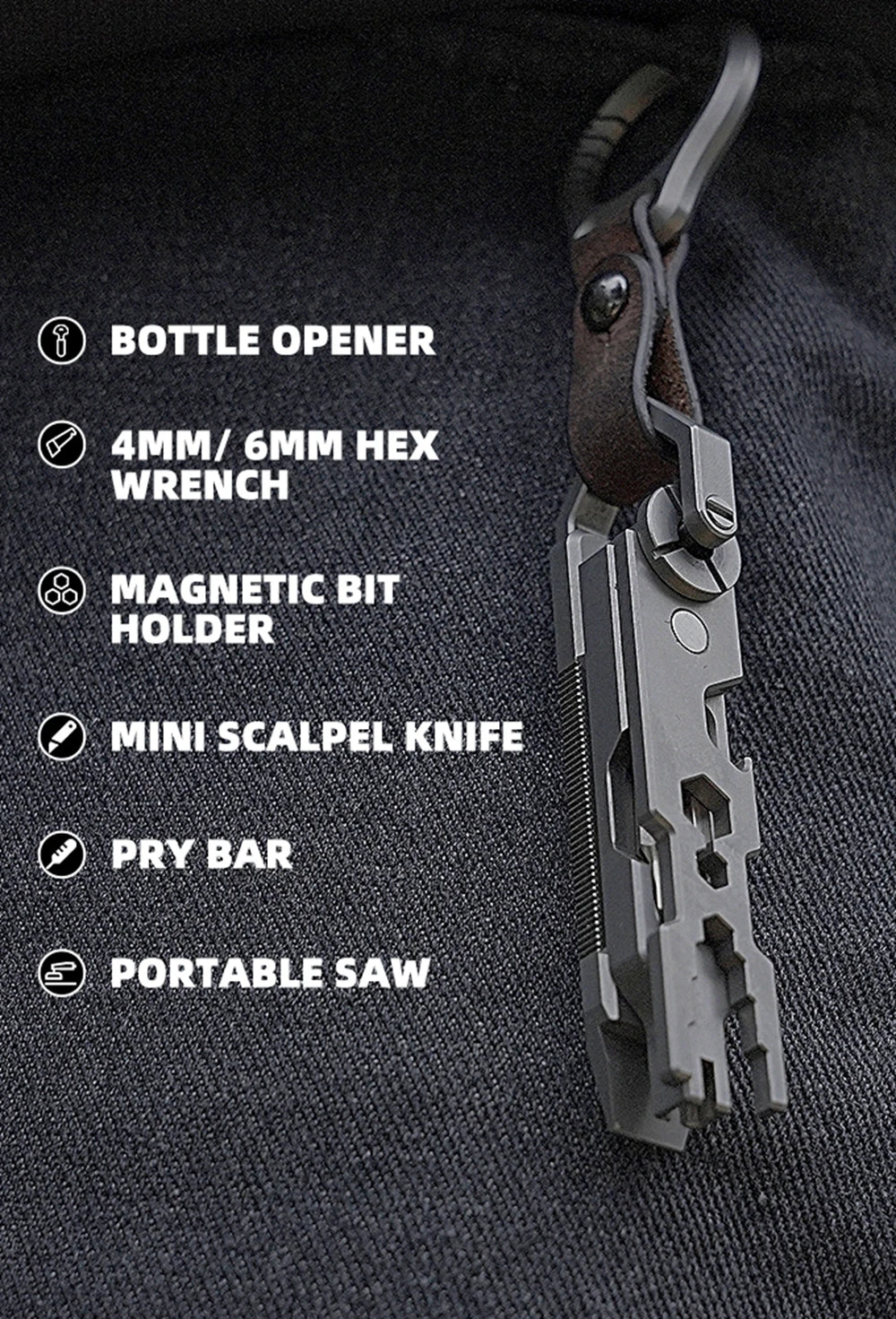 EDC TItanium Alloy with Titanium Key Ring Pry Bar Screwdriver Bottle Opener Handle Multi-tool profession Portable Outdoor Tools