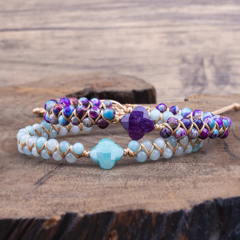 Jewelry Reiki Healing for Women Bracelet Natural Stone Heart String Handmade Braided Bracelets Emperor's Stone Wrap Bracelet