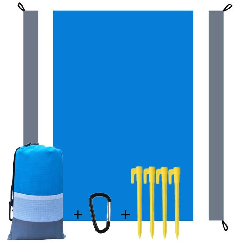 Oversized Sandproof Beach Picnic Mat Waterproof Pocket Beach Blanket Outdoor Tent Sunscreen Foldable Lightweigh Beach Towels