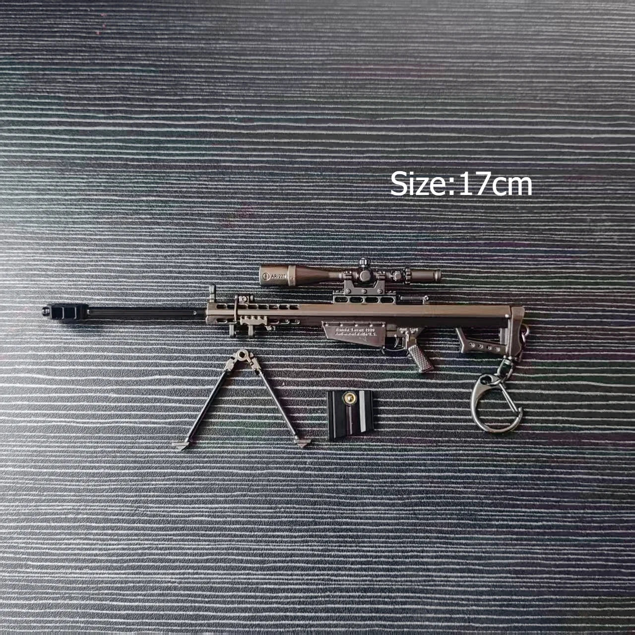 Detachable magazine alloy mini Barrett pistol 17CM sniper rifle model gun desktop decoration for boys, adult Christmas gift
