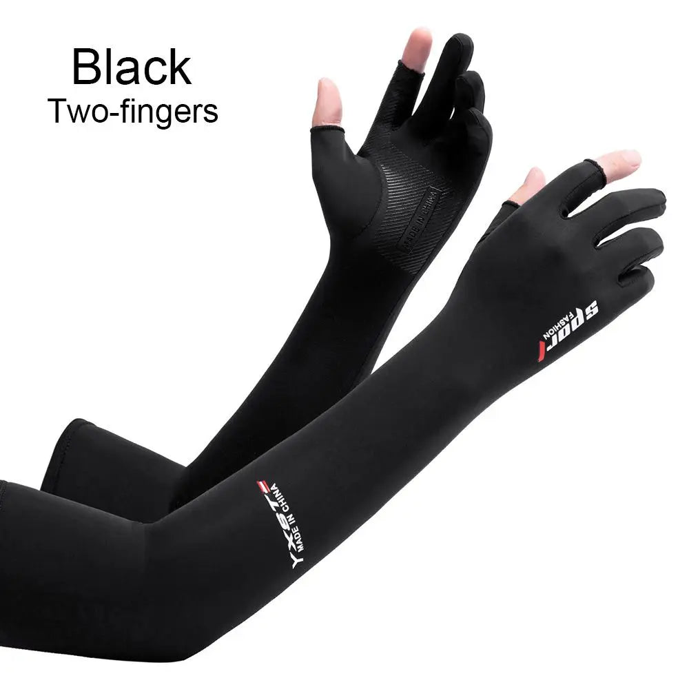 High Quality Ice Sleeve Armguards Anti-UV Breathable Ice Arm Sleeves Five-Fingers Riding Gloves Outdoor Sports Sun Protection