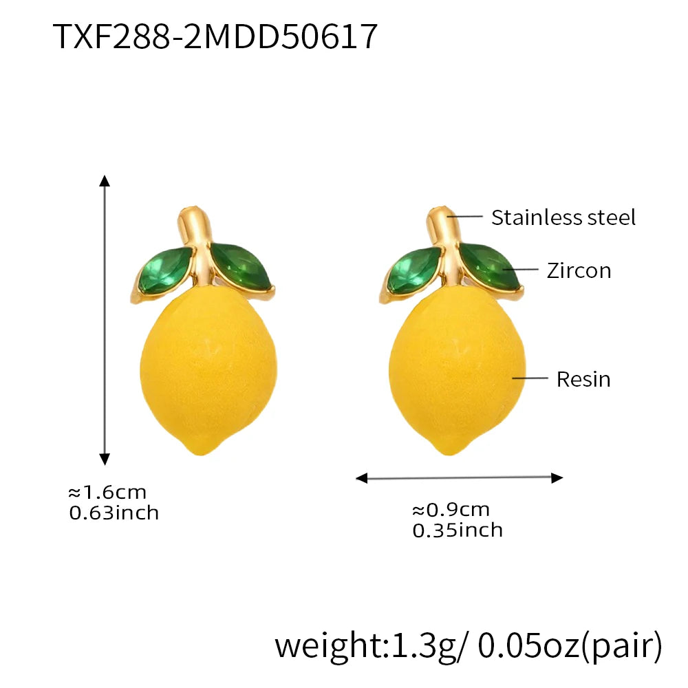 Shell Beads Bracelet With Multi Lemon Charms For Women Handmade Beaded Bracelets Matching Earrings Necklace Cute Jewelry Sets