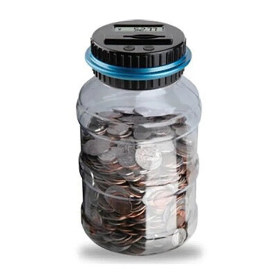 Clear Coin Saver, Battery Operated Money Bank, Large Bucket Savings Box for Teenagers and Adults, Christmas Gift