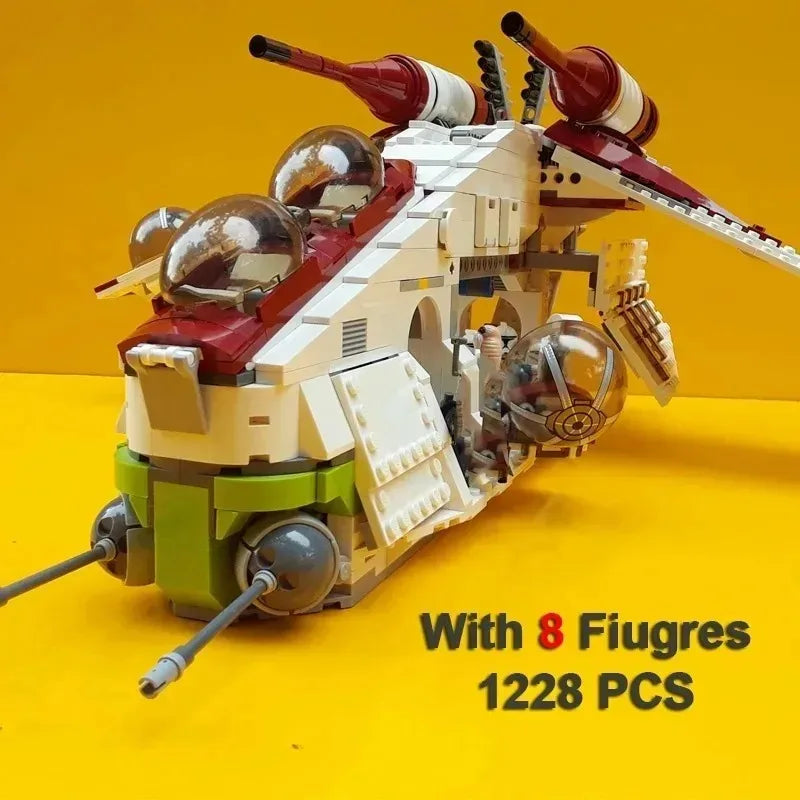 In Stock 1228pcs Compatible With 05041 Republic Dropship Gunship Building Blocks 75021 Bricks Toys For Children Christmas gift