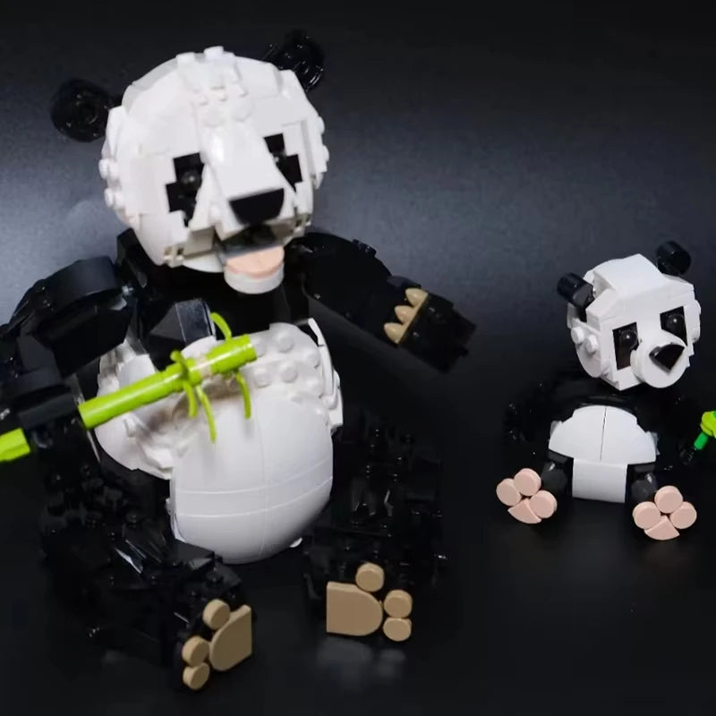 626PCS Creative Variety Series 3IN1 Panda Family Christmas Gift Brick Children Educational Toy