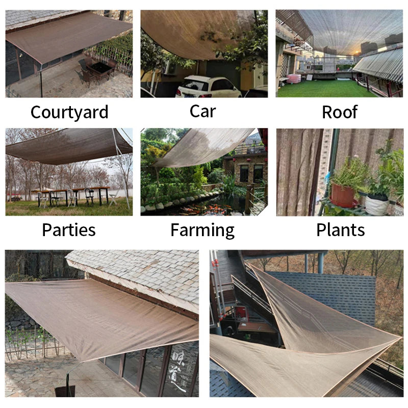 Outdoor Garden Sunshade Net Pergola Canopy Swimming Pool Awning Net Sun Protection Car Canvas Shading Net Summer Sunscreen Cover
