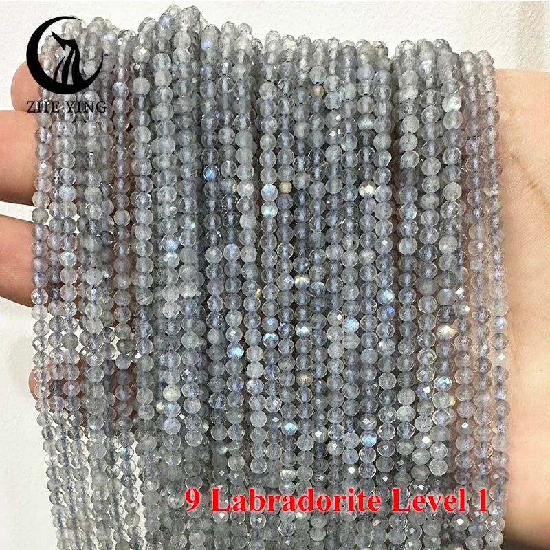 AAA Colorful Tourmaline Stone Beads Loose Spacer Faceted 3mm Beads for Jewelry Making DIY Bracelet Accessories 15''
