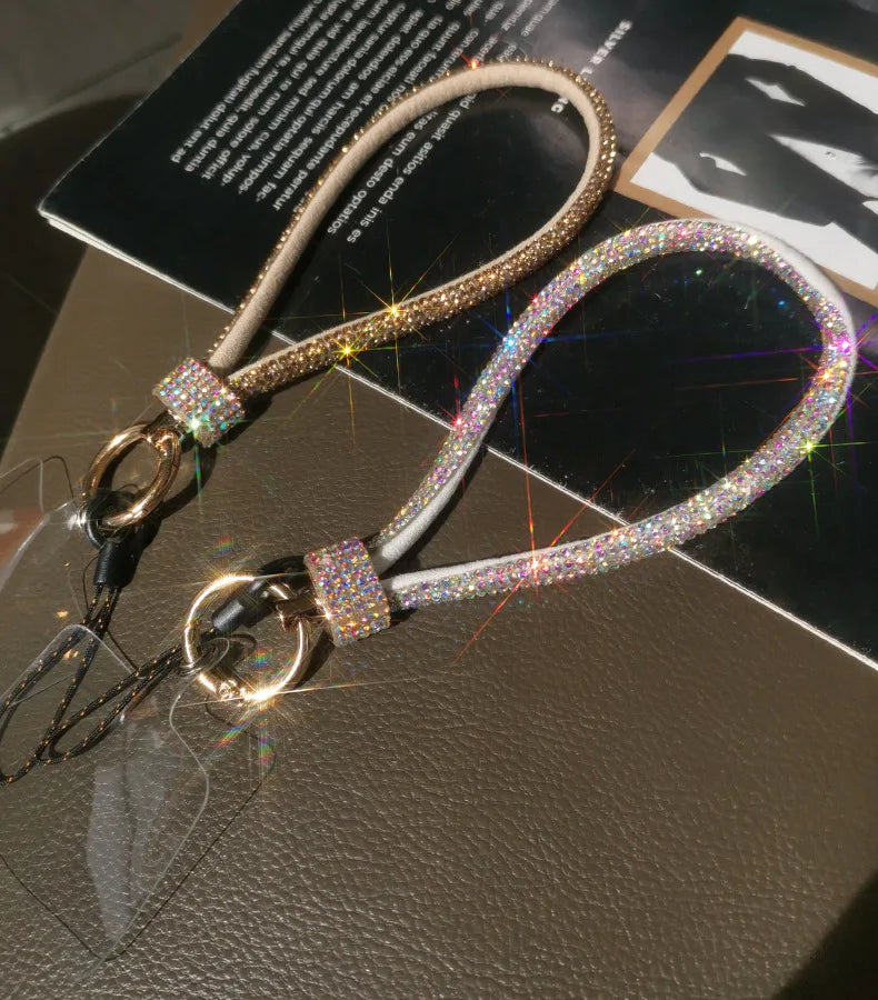 Mobile Phone Lanyard Wrist Chain Luxury Rhinestone Lanyard High-end Short Diamond-encrusted Bracelet Antiloss Reinforced Lanyard
