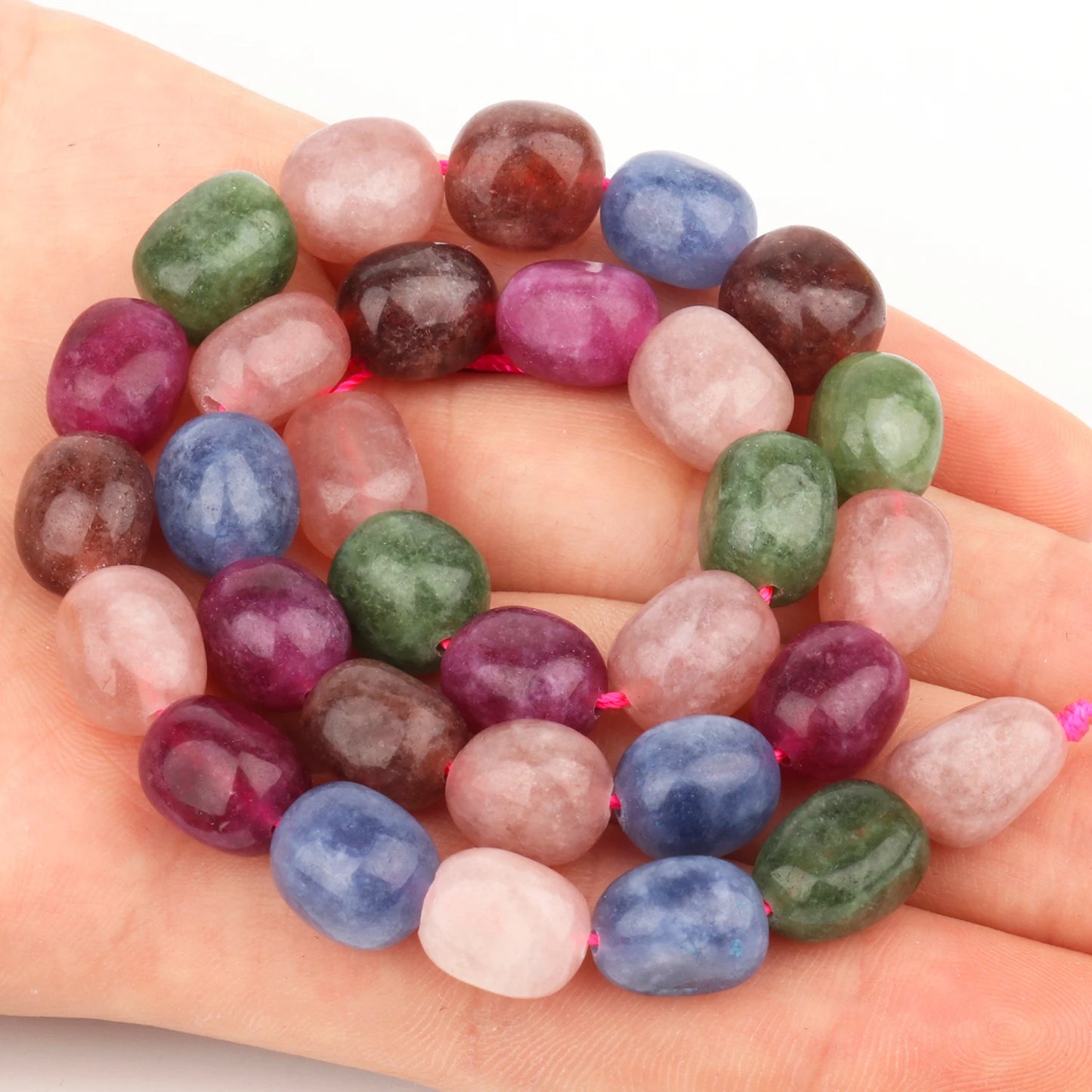 9x11mm Oval Natural Stone Tourmaline Peridot Apatite Bead Smooth Loose Beads for Jewelry Making Supplier DIY Charm Bracelet 15''