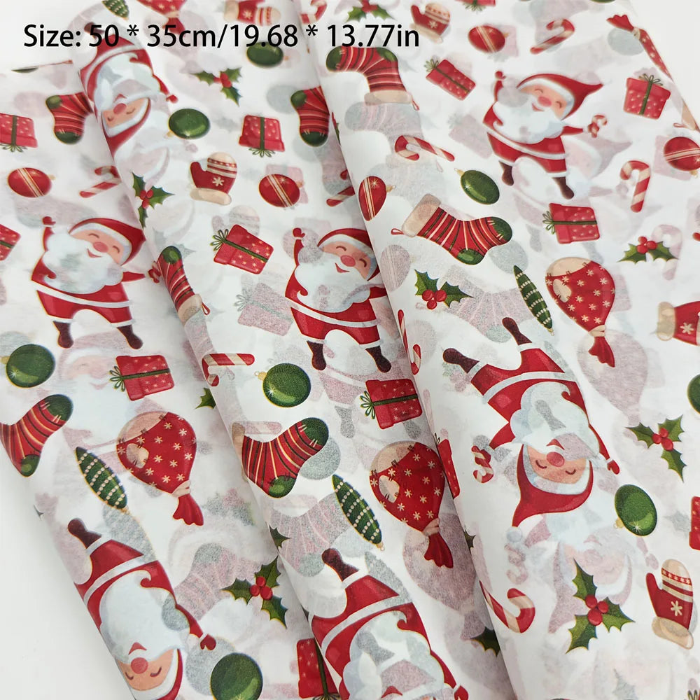 10/50pcs Santa Claus and Christmas gift patterns, Santa Claus, Christmas gifts,  handmade packaging paper, holiday decoration