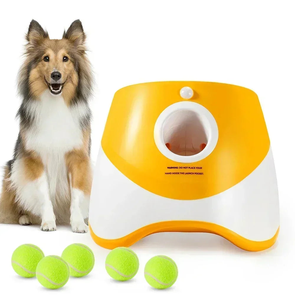 Automatic Dog Ball Launcher with 3 Distance Settings for Indoor & Outdoor Play, Keeps Pets Active & Healthy.