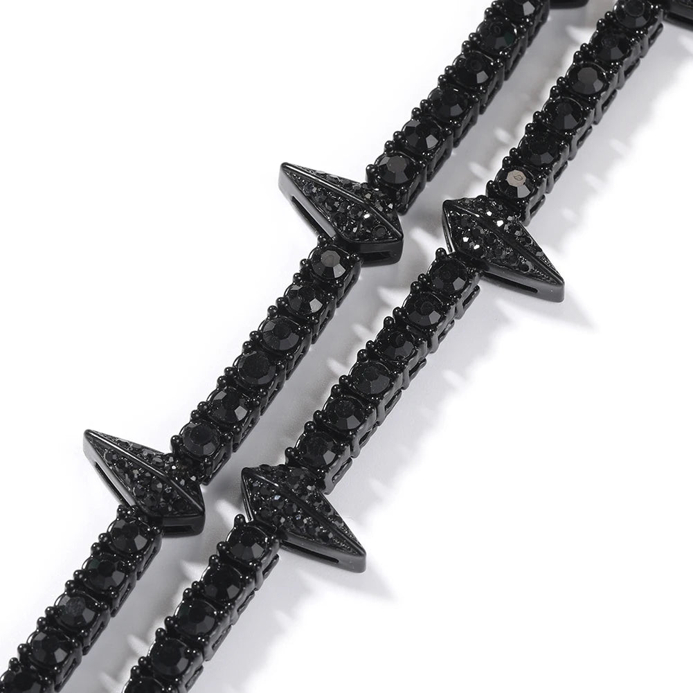 Uwin Black Panther Necklace Zinc Alloy Rhinestone Full Iced Out Personalized 5mm Tennis Chain For Men Christmas Gift