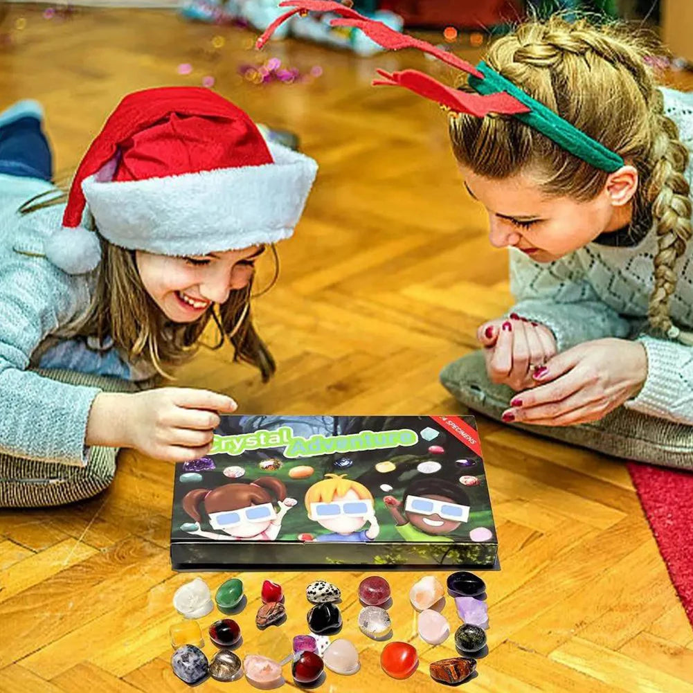 Crystal Advent Calendar 2024 Christmas Advent Calendar with 24 Natural Gemstones Crystals Xmas Countdown Calendar Christmas Gift