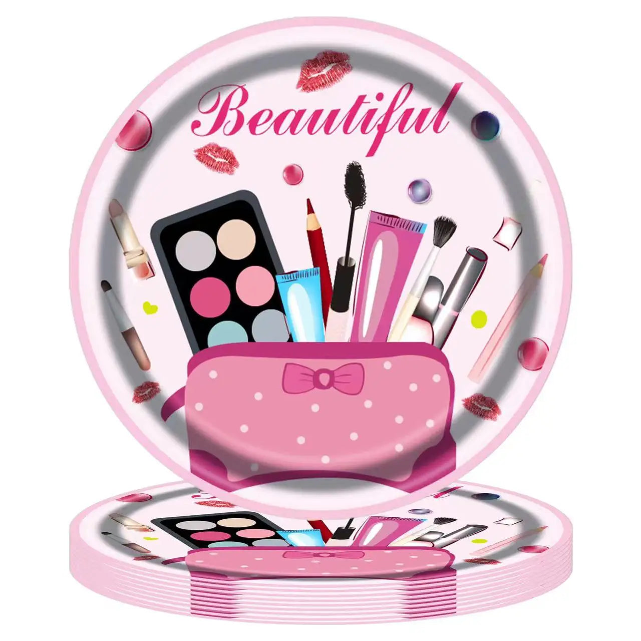130*220cm Spa Make Up Theme Tablecloth Decoration Kids Girls Birthday Party Makeup Disposable Table Cover Baby Shower Supplies