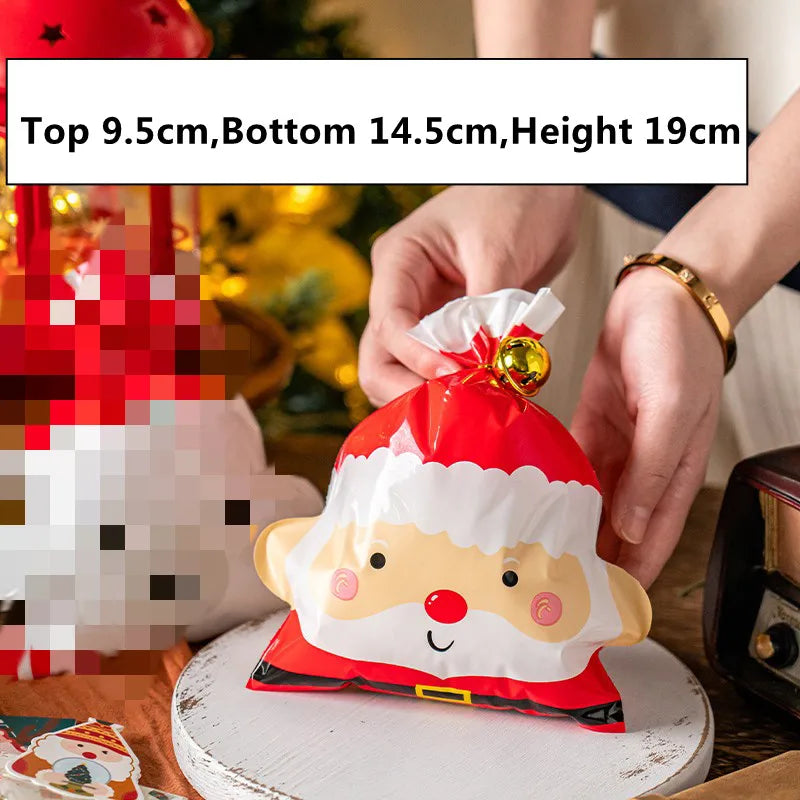 LBSISI Life 25pcs Ball Shape Christmas Gift Bag For Candy Chocolate Cookie Nougat Biscuit Packing Gift Tree Santa Zipper Bags