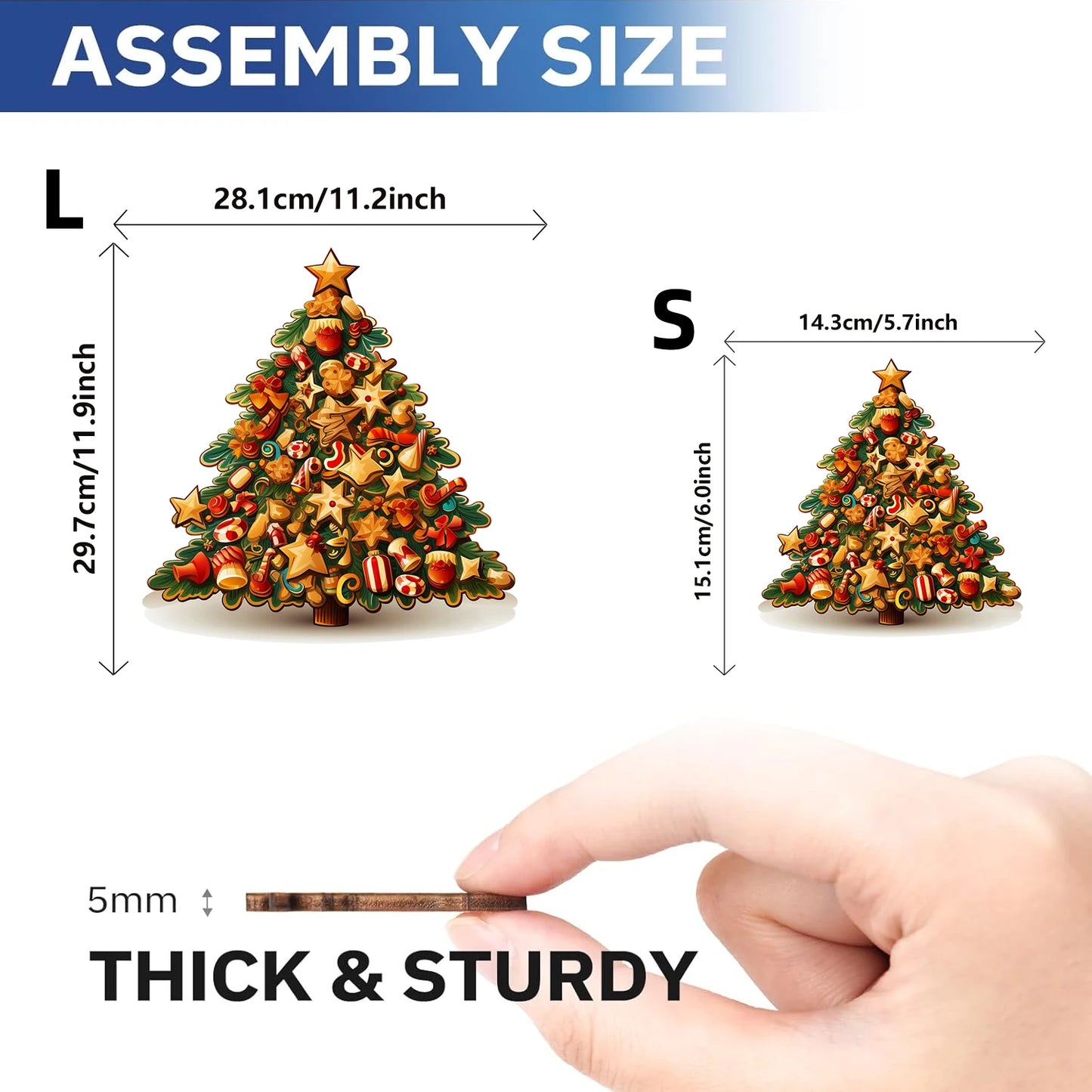 Christmas Tree Wooden Puzzle for Adults, Animal Shaped Pieces Puzzles Toys with Beautiful Package, Christmas Gift Home Decor