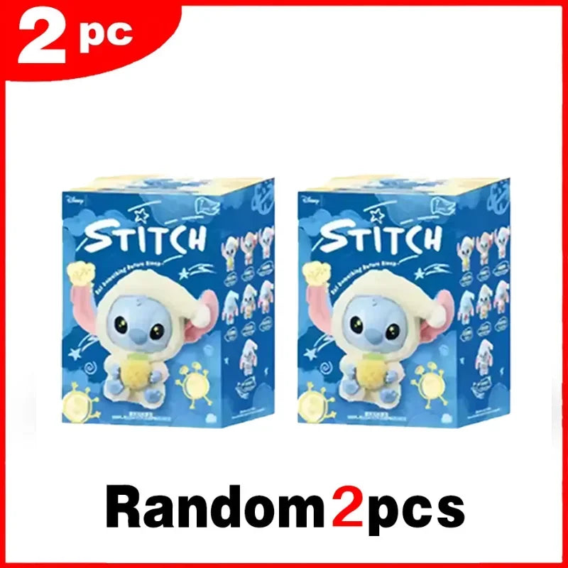 IN STOCK Stitch Eat Some Thing Before Sleep Series Blind Box Soft Stuffed Plush Kawaii Toy Pendant Doll Christmas Gift for Girls