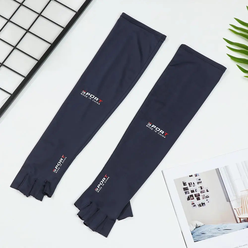 High Quality Ice Sleeve Armguards Anti-UV Breathable Ice Arm Sleeves Five-Fingers Riding Gloves Outdoor Sports Sun Protection