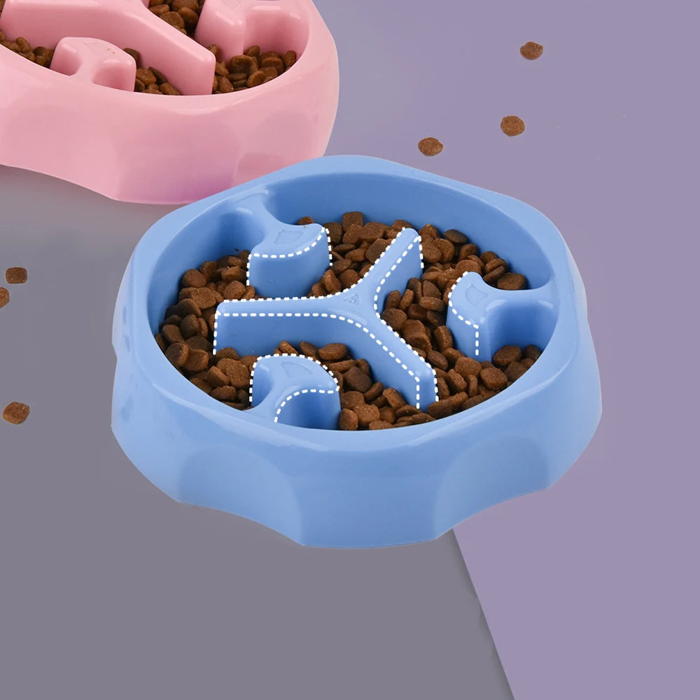 Small Dog Slow Food Bowl Anti Choking Cat Pet Bowl Puppy Feeder Supplies Square/Round