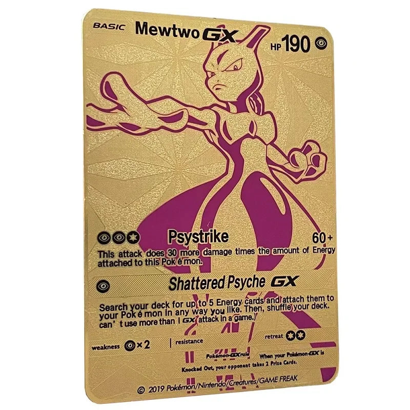 Pokemon Metal Card 10000 Points Arceus Charizard Raichu Super Card Golden English Mewtwo Vmax GX EX Christmas gift